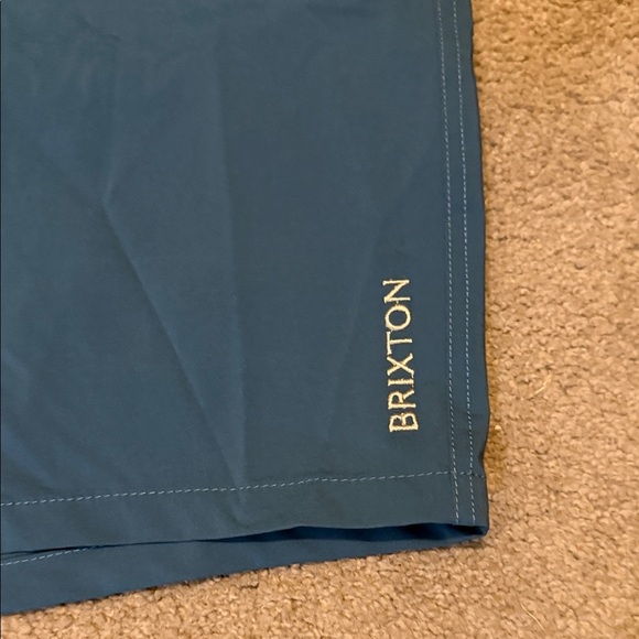 Brixton Men's Teal and Tan Swim Board Shorts - Picture 2 of 10